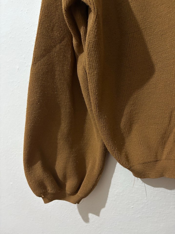 Kadın Kahverengi Örgü Yün Kazak - Görsel 2