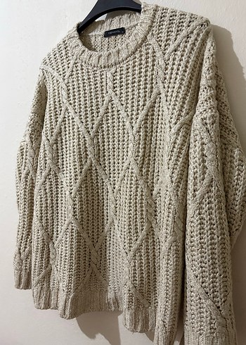 Bej Örgü Kadın Kazak - Görsel 2