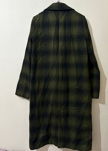 Uzun Ekose Desenli Kadın Kaban - Görsel 4