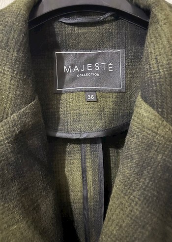 Uzun Ekose Desenli Kadın Kaban - Görsel 3