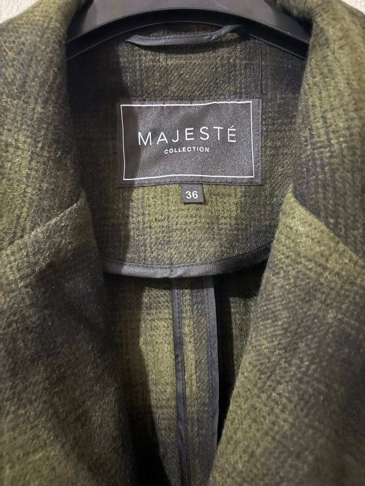 Uzun Ekose Desenli Kadın Kaban - Görsel 3