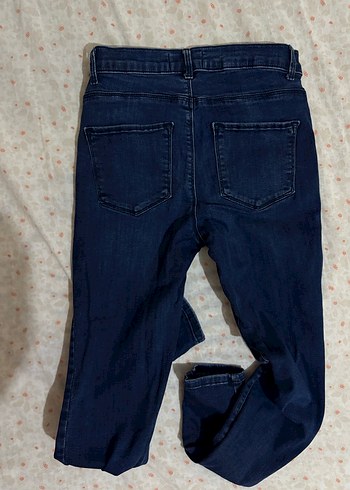 Kadın Lacivert Midi Boy Bol Kesim Kot Pantolon - Görsel 3