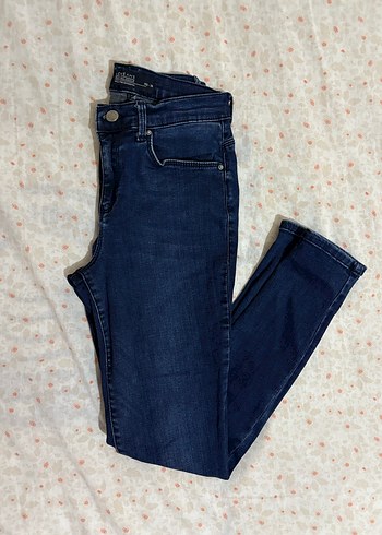 Kadın Lacivert Midi Boy Bol Kesim Kot Pantolon - Görsel 2