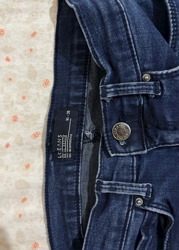 Kadın Lacivert Midi Boy Bol Kesim Kot Pantolon - Görsel 7