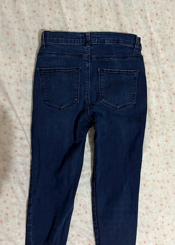 Kadın Lacivert Midi Boy Bol Kesim Kot Pantolon - Görsel 4