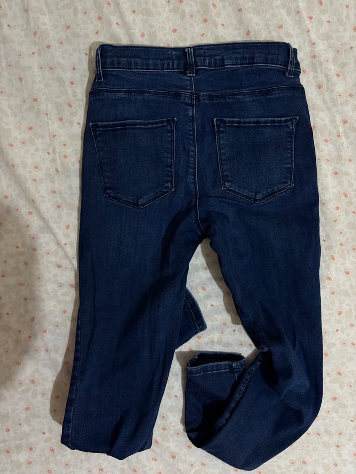 Kadın Lacivert Midi Boy Bol Kesim Kot Pantolon - Görsel 3