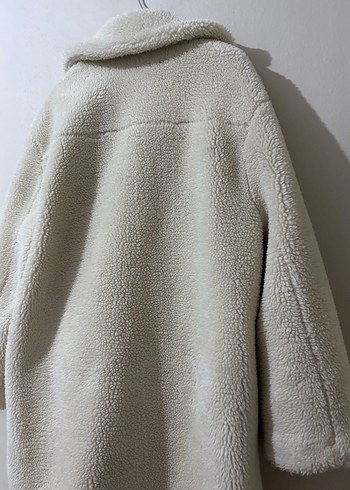 Kadın Beyaz Midi Peluş Kaban - Görsel 6