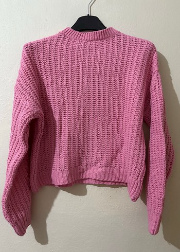 Pembe Örgü Kadın Kazak - Görsel 5