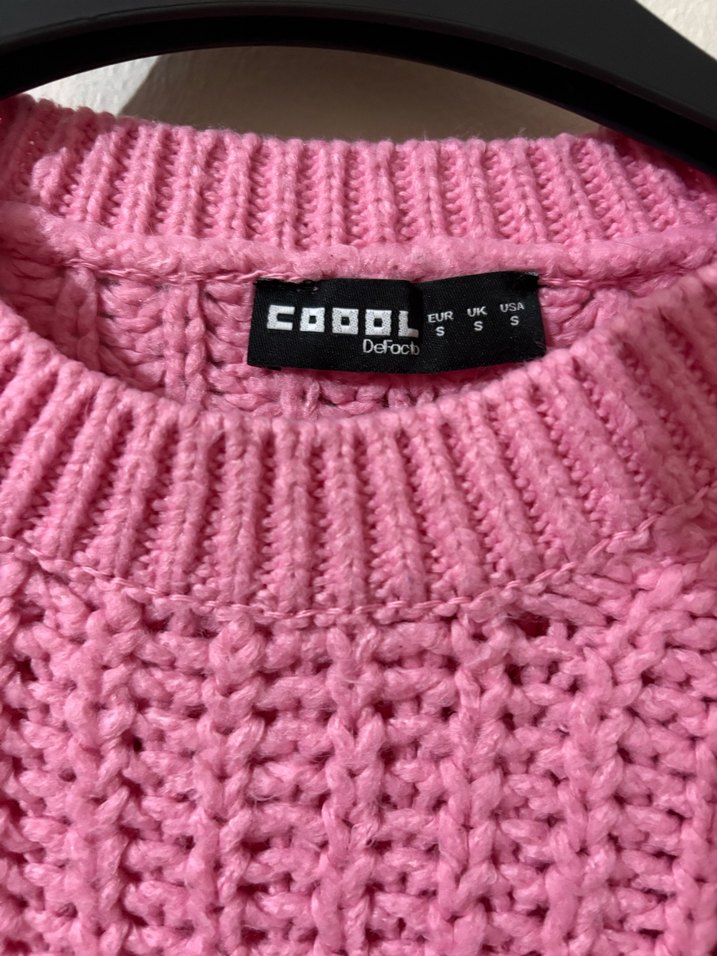 Pembe Örgü Kadın Kazak - Görsel 3