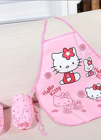 Beden Hello kitty kolluklu boyama önlüğü