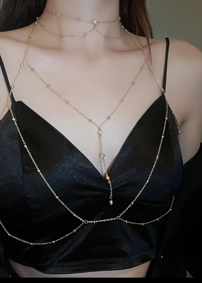 Göğüs vücut kolyesi zinciri - Görsel 3