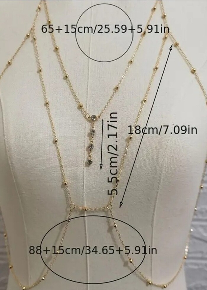 Göğüs vücut zinciri kolyesi - Görsel 5