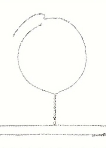 Taşlı seksi göğüs zinciri kolyesi - Görsel 4