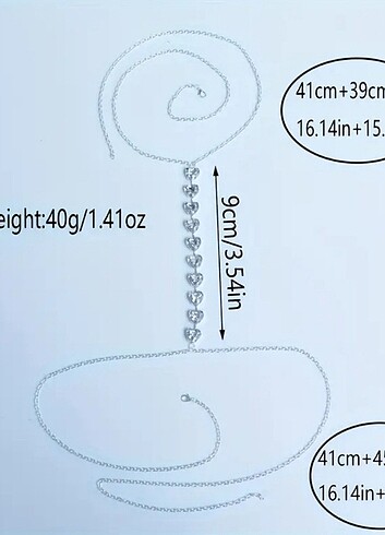 taşlı seksi göğüs zinciri - Görsel 5
