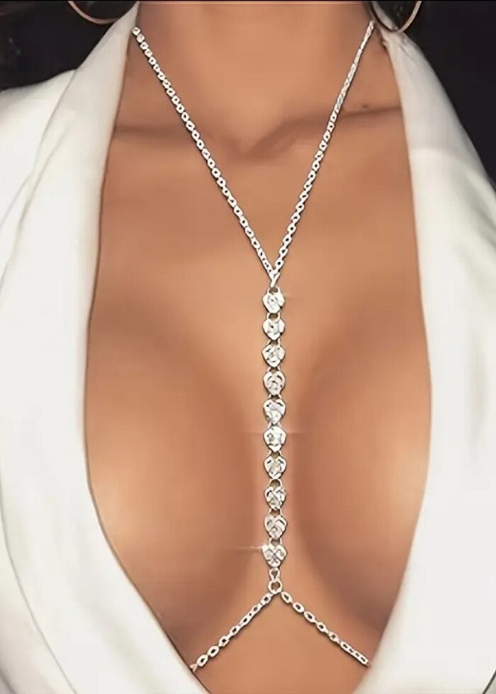 taşlı seksi göğüs zinciri - Görsel 2