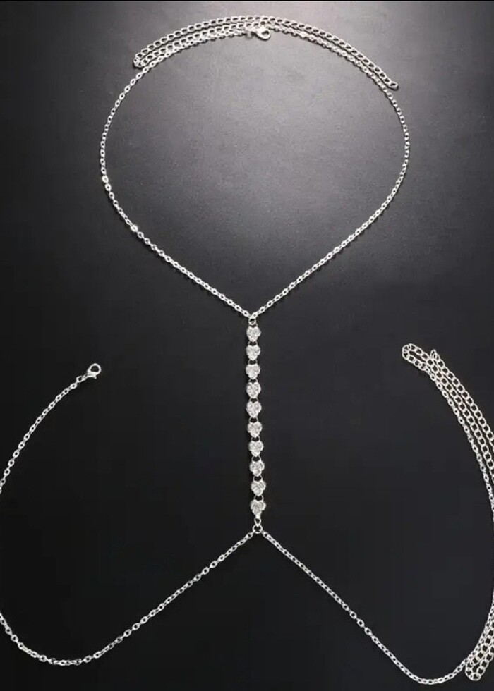 taşlı seksi göğüs zinciri - Görsel 4