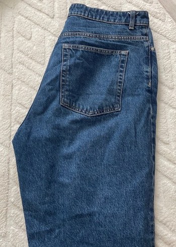 Kadın Mavi Rahat Kesim Midi Denim Pantolon - Görsel 3