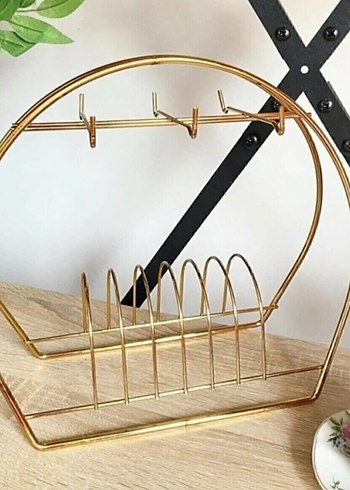 GOLD RENK METAL KAHVE FİNCANI STANDI - Görsel 2