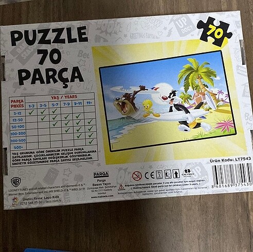  Beden Looney tunes 70 parça puzzle