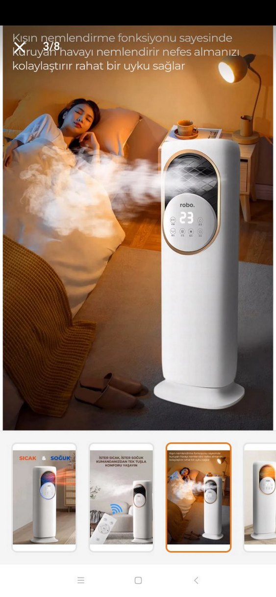 ROBO Uzaktan Kumandalı Sıcak Soğuk Hava Isıtıcı - Görsel 3
