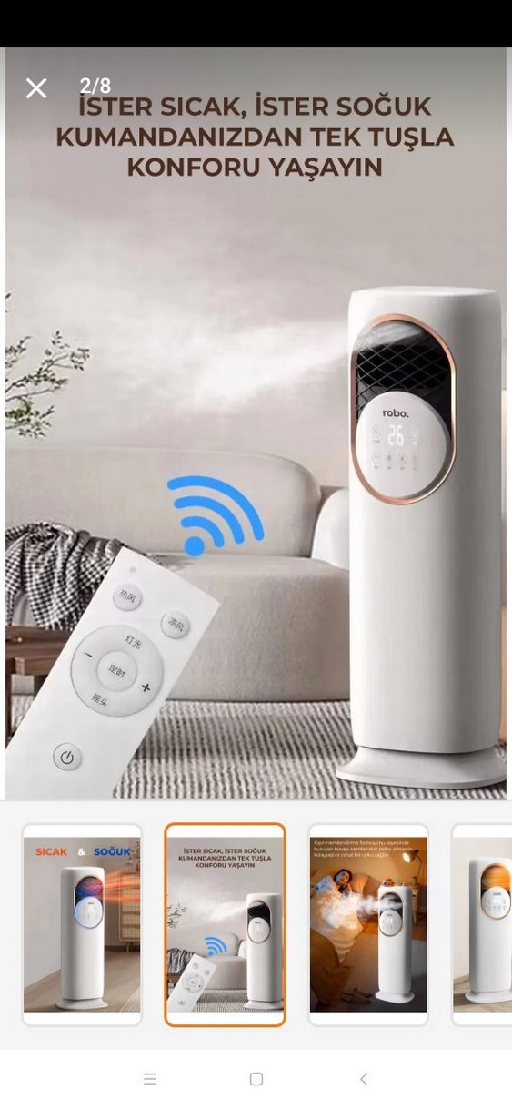 ROBO Uzaktan Kumandalı Sıcak Soğuk Hava Isıtıcı - Görsel 2