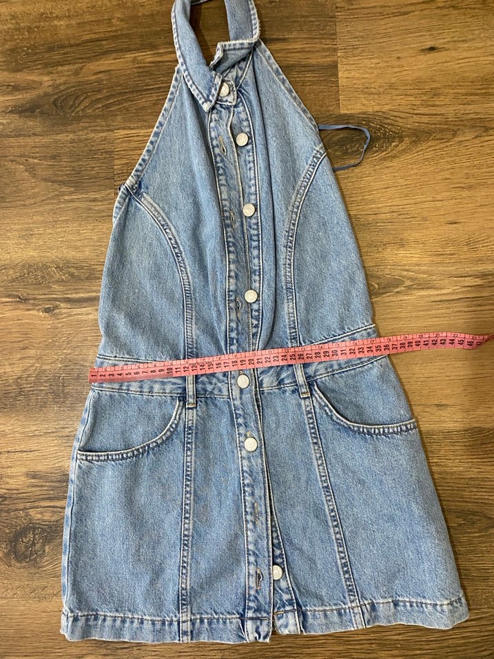 Mavi denim tulum - Görsel 4