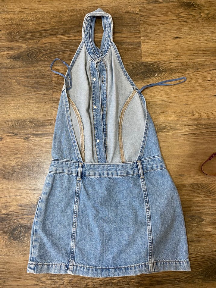 Mavi denim tulum - Görsel 2