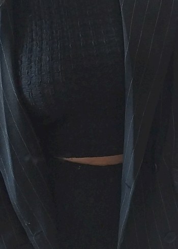 Kadın Siyah Triko Tulum - Rahat Kesim, Kısa Kollu - Görsel 5