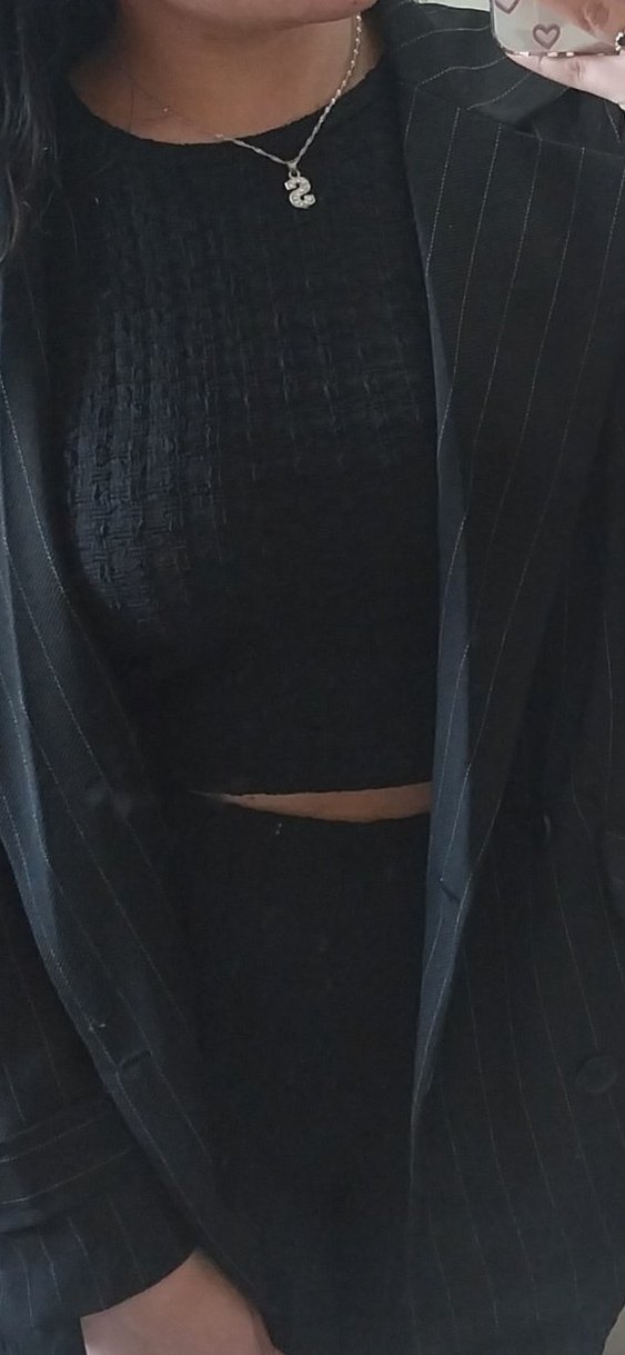 Kadın Siyah Triko Tulum - Rahat Kesim, Kısa Kollu - Görsel 5