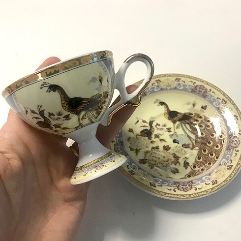 Royal Windsor tavuskuşlu vintage kahve fincanı