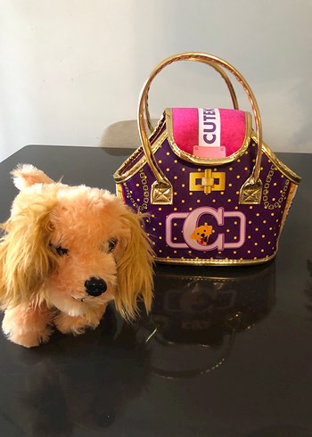 Renkli Mor Köpek Desenli Çanta - Görsel 3