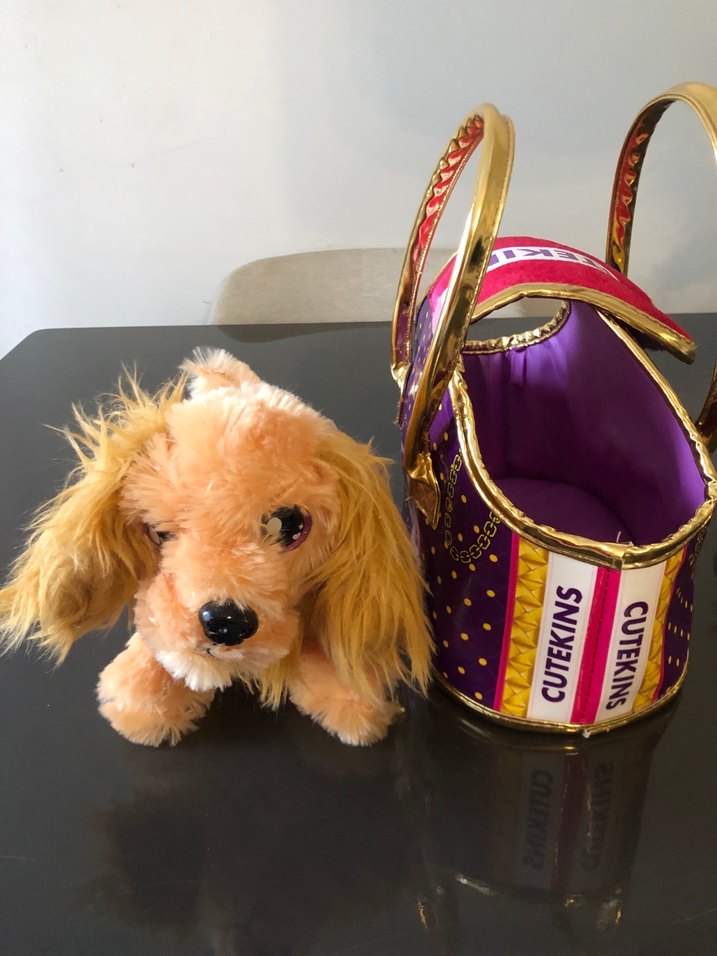 Renkli Mor Köpek Desenli Çanta - Görsel 2