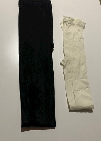 Beyaz Kız Çocuk Tayt - Elastik Bel - Görsel 4