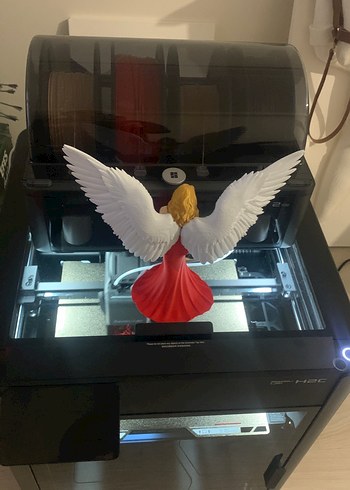 Kırmızı Elbiseli Kanatlı Melek Figürü - Görsel 3