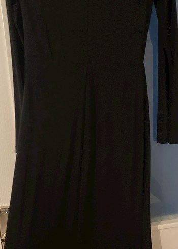 Uzun Kollu Siyah Drapeli Gotik Elbise - Görsel 5