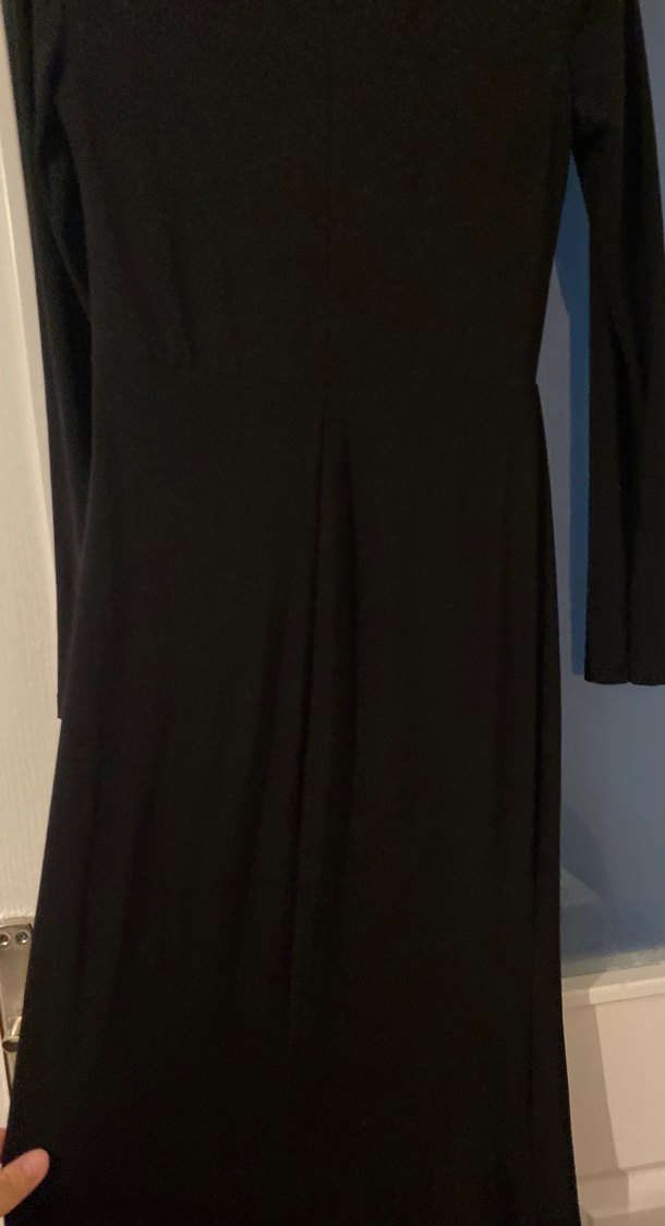 Uzun Kollu Siyah Drapeli Gotik Elbise - Görsel 5