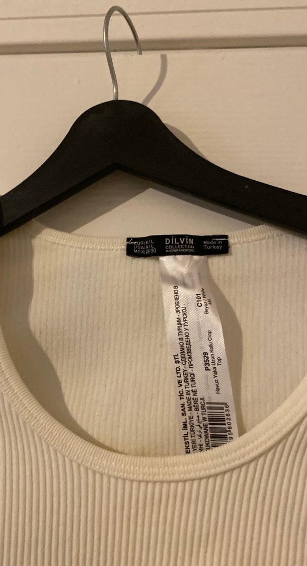 Beyaz Uzun Kollu Crop Top - Görsel 2