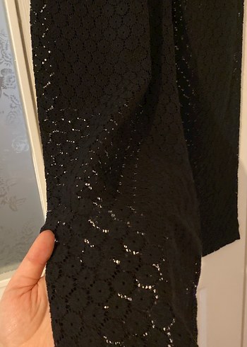 Siyah Dantel Detaylı Uzun Kollu Kadın Takım - Görsel 3