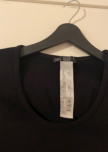 Siyah Kadın Uzun Kollu Triko Crop - Görsel 3