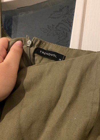 Kadın Keten Haki Midi Tulum - Görsel 3