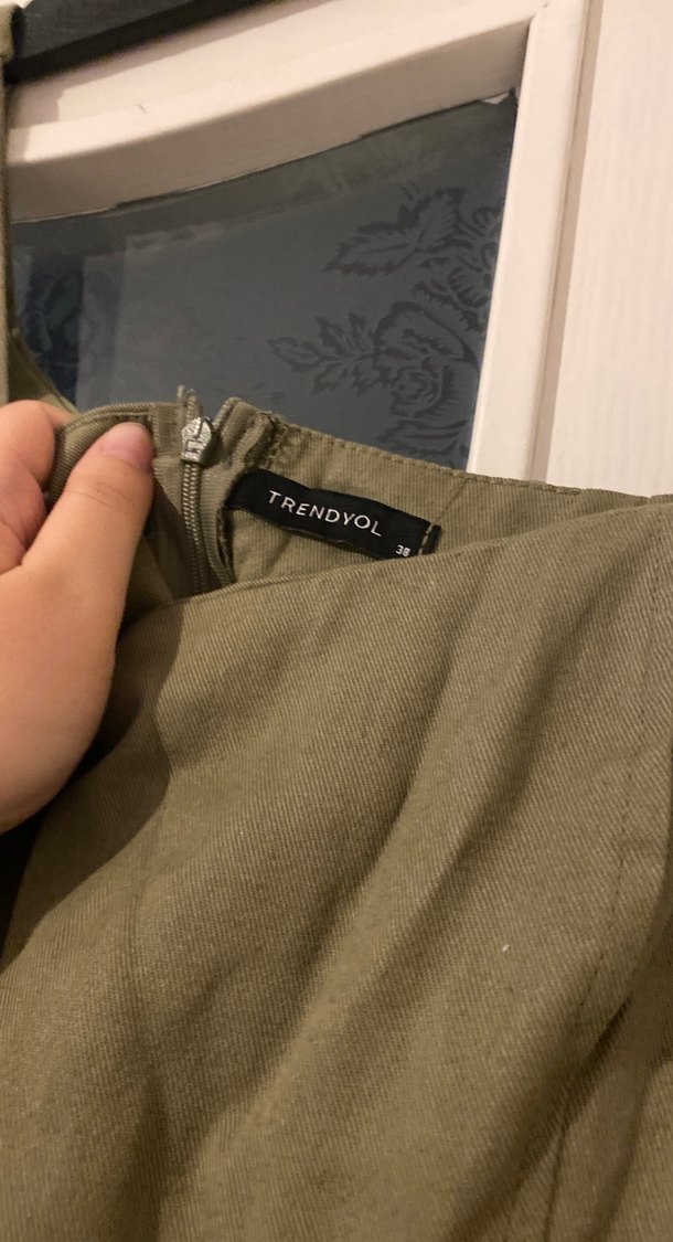 Kadın Keten Haki Midi Tulum - Görsel 3