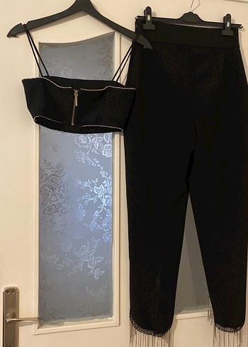 Kemerli Siyah Mini Kumaş Pantolon - Görsel 3