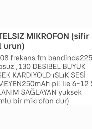 Diğer fm telsiz kafa agiz mikrofonu , 130 desibel ,6-12 SAAT kullanım