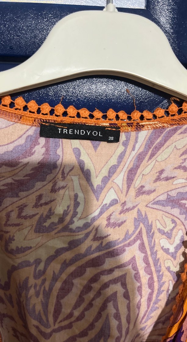 Bohem V Yaka Uzun Kollu Mini tulum - Görsel 5