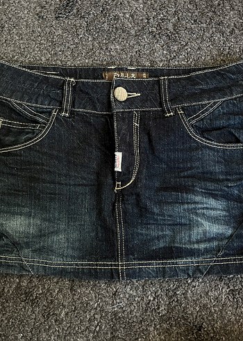 p&b sicko19 y2k denim mini etek