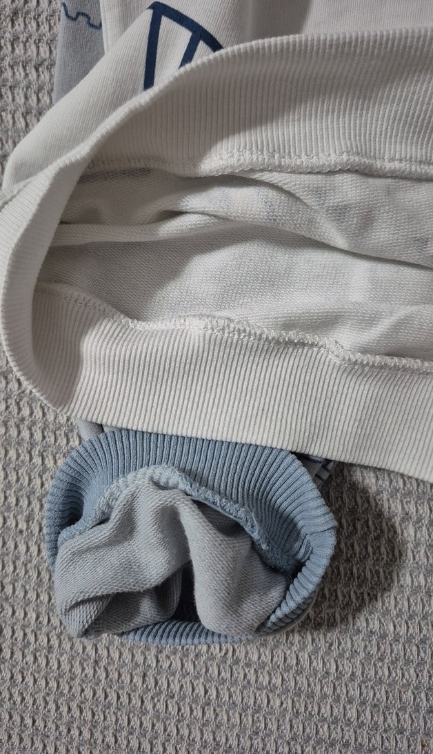 Beyaz Mavi Erkek Bebek Dinozor Desenli Takım 3 4 yaş - Görsel 4