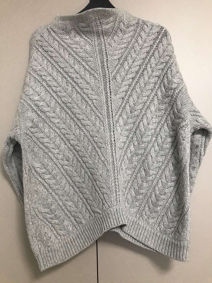 Mango Gri Örgü Yüksek Yakalı Salaş Kadın Kazak - Görsel 2