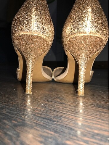 Zara Zara gold topuklu ayakkabı