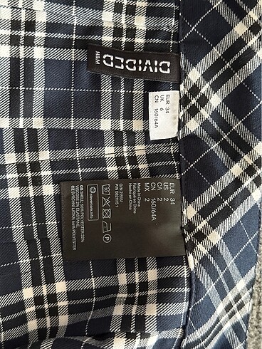 34 Beden lacivert Renk H&M ekoseli etek