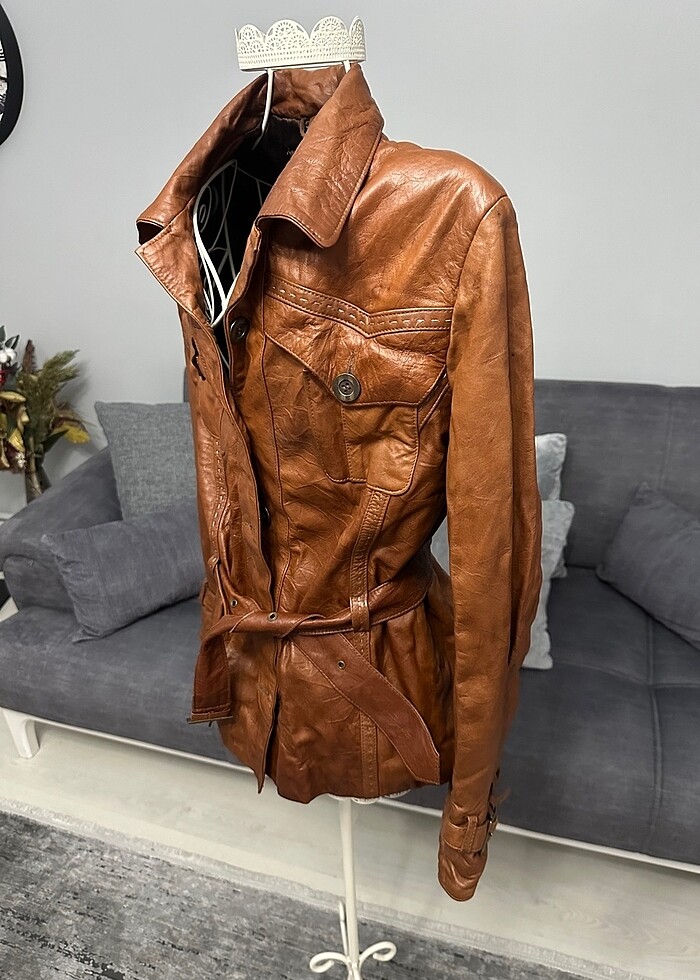 BUGATTİ MARKA XXL BEDEN HAKİKİ ÇOK ŞIK DERİ MONT KALIBI DARDIR G - Görsel 2